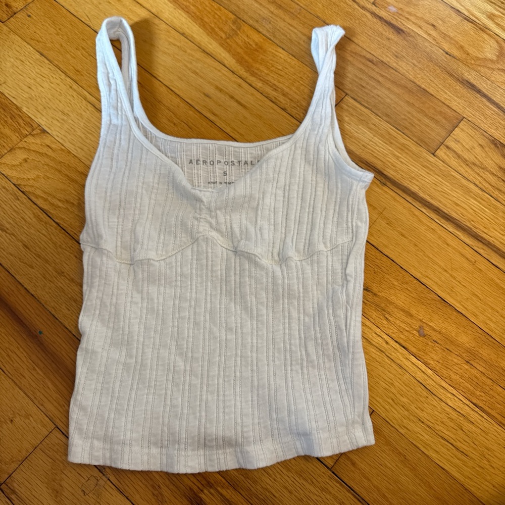 Aeropostale Cream Ribbed Camisole